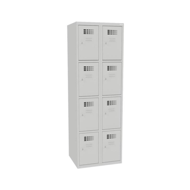 8-priehradková skriňa na úschovu cenností, uzamykateľná (LOCK IN Ch 19), v.180 x š.60 x 50 cm, sivý korpus, sivé dvere, RAL7035