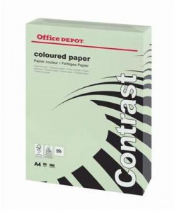 Farebný papier Office Depot A4, pastelová zelená, 80 g/m2