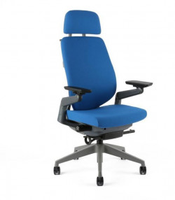 Kancelárska stolička čalúnená KARME + PDH, F03 modrá