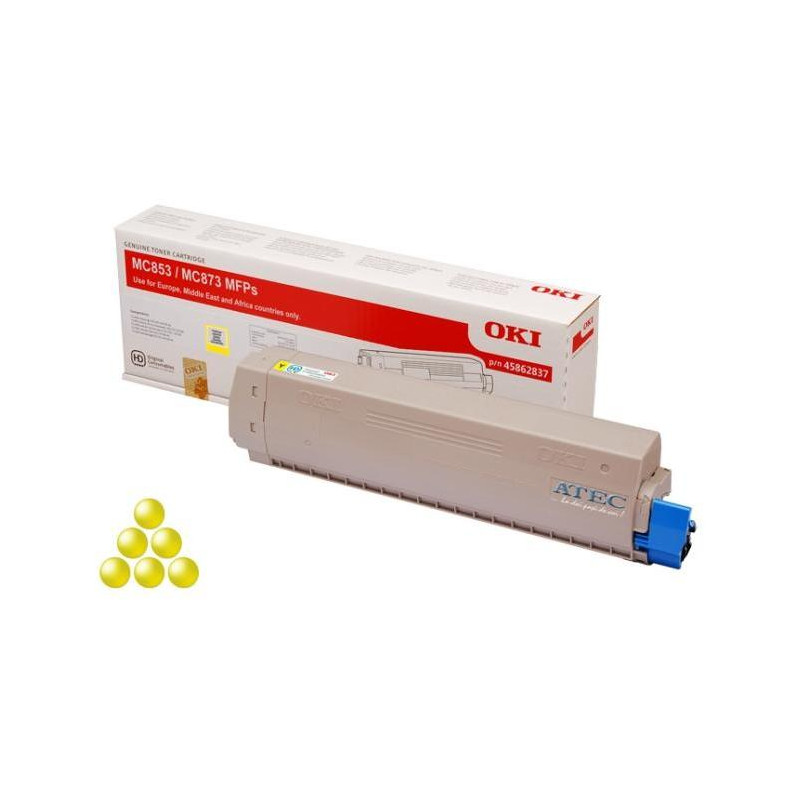 Toner OKI 45862837 pre MC853/MC873 yellow (7.300 str.)
