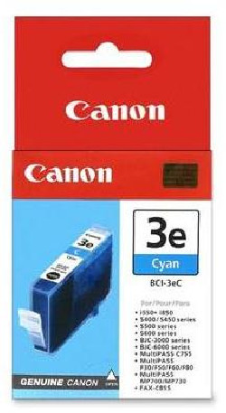 Atramentová náplň Canon BCI-3eC pre BJC 3000/6000/S400/500/600/i550/i850 cyan (390 str.)