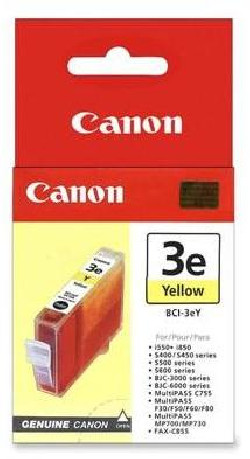 Atramentová náplň Canon BCI-3eY pre BJC 3000/6000/S400/500/600/i550/i850 yellow (390 str.)