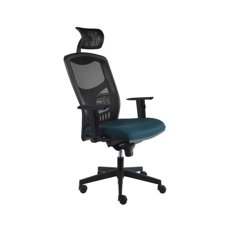 Kancelárska stolička York Net, E-SY+ PDH+ podrúčky modrosivá