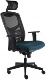 Kancelárska stolička York Net, E-SY+ PDH+ podrúčky modrosivá