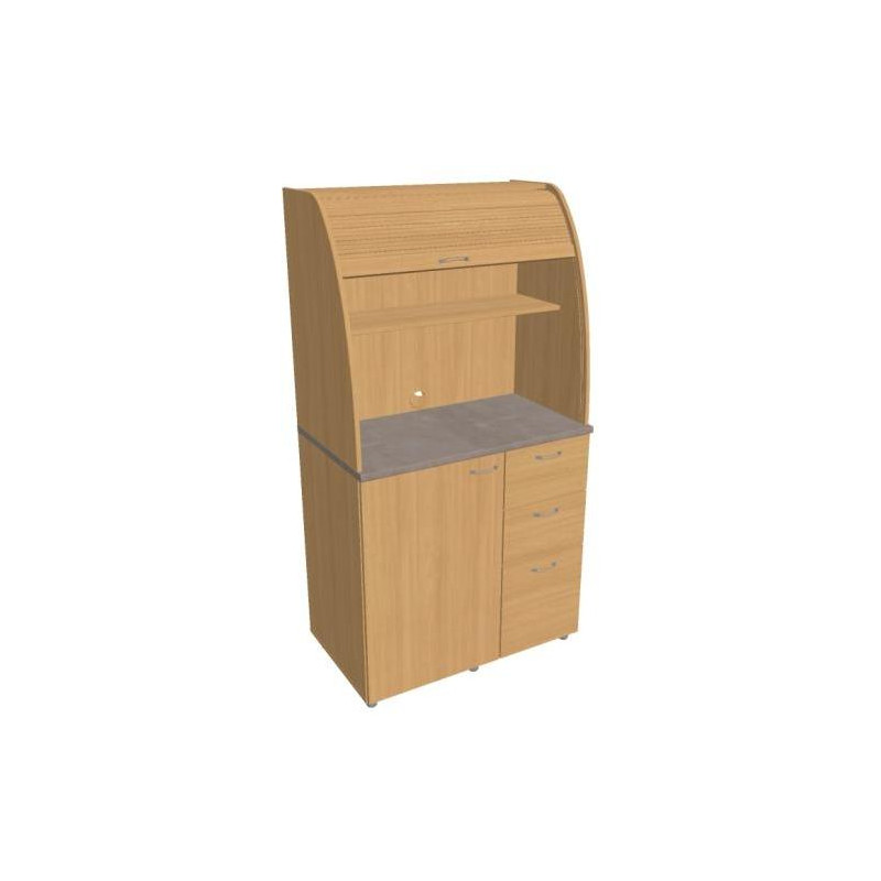 Kuchynka s chladničkou pravá, 100x189,1x60 cm, buk/buk