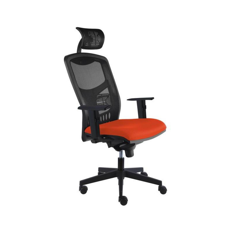 Kancelárska stolička York Net, E-SY+ PDH+ podrúčky oranžová