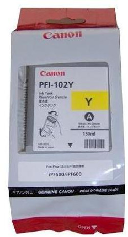Atramentová náplň Canon PFI-102Y pre iPF 500/600/700 LP17/24 yellow (130 ml)