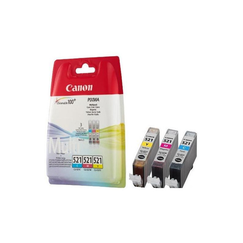Atramentová náplň Canon CLI-521 pre MP540/620/630/980/iP3600/4600 multipack C/M/Y
