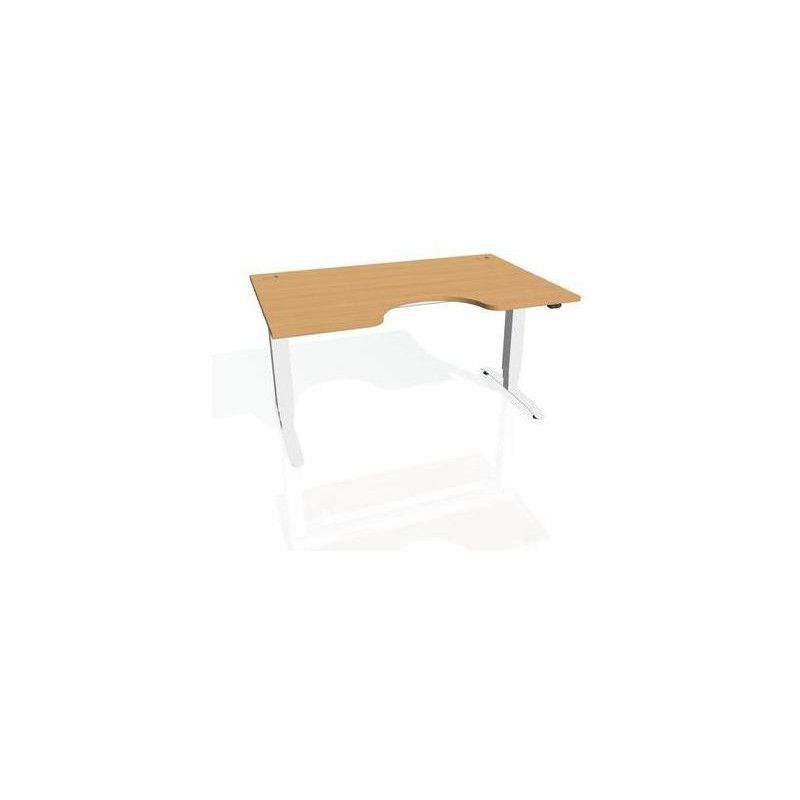 Pracovný stôl Motion Ergo, ZO, 3S, 120x61-128x90 cm, buk/biely