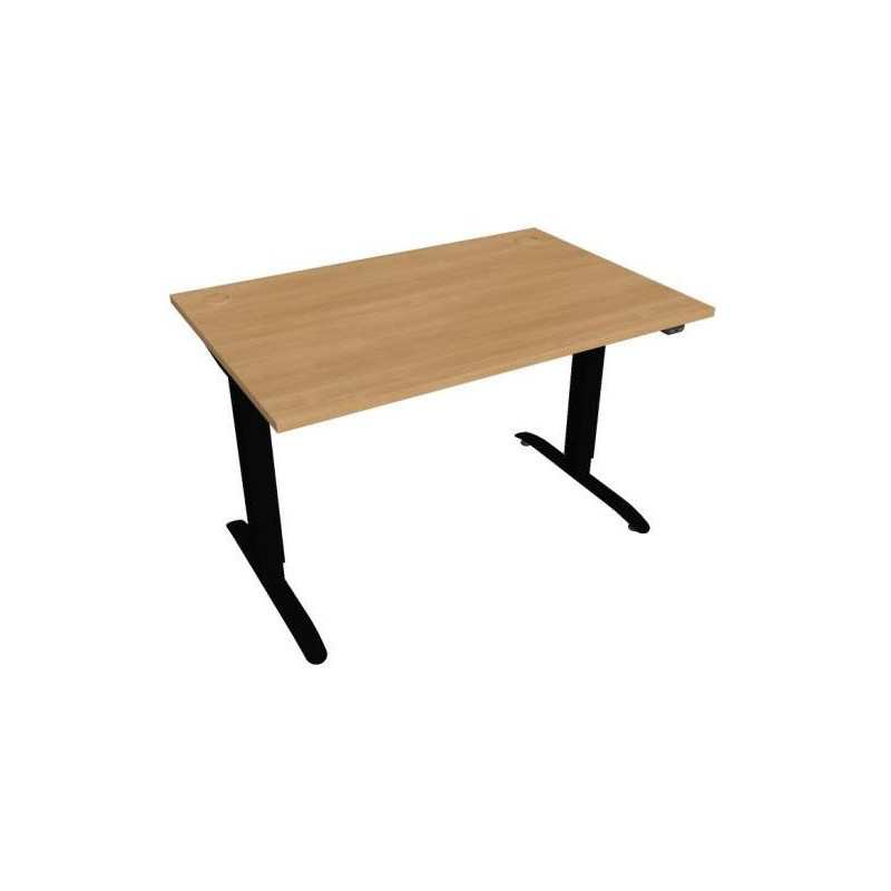 Pracovný stôl Motion, ZO, 2S, 120x70,5-120,5x80 cm, dub/čierna