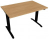 Pracovný stôl Motion, ZO, 2S, 120x70,5-120,5x80 cm, dub/čierna