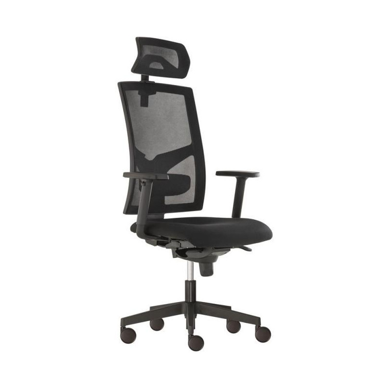 Kancelárska stolička GAME Šéf SYN čierna (Bombay 02) + PDH nastaviteľný + podrúčky P44