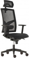 Kancelárska stolička GAME Šéf SYN čierna (Bombay 02) + PDH nastaviteľný + podrúčky P44