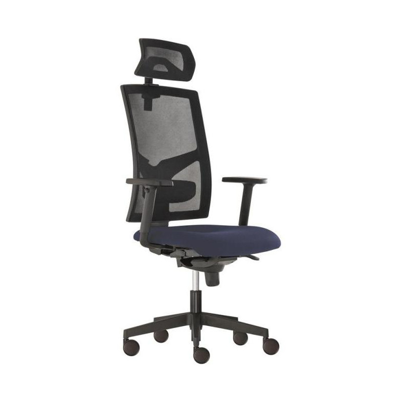 Kancelárska stolička GAME Šéf SYN modrá (Bombay 37) + PDH nastaviteľný + podrúčky P44