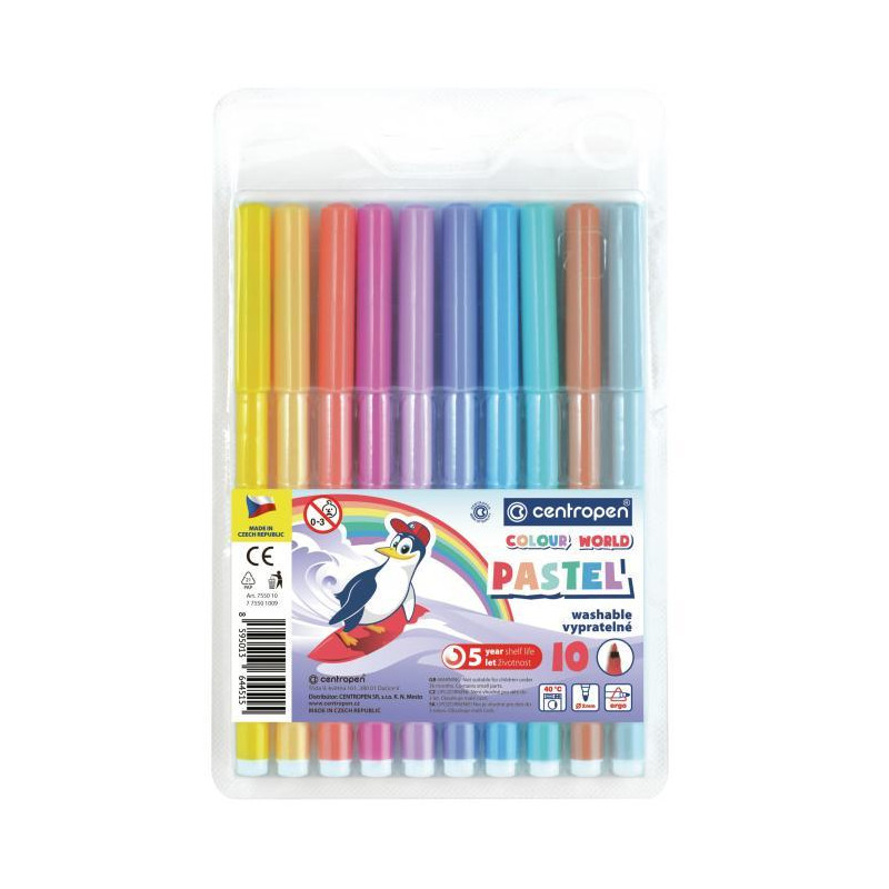 Sada popisovačov Centropen Pastel 7550/10S