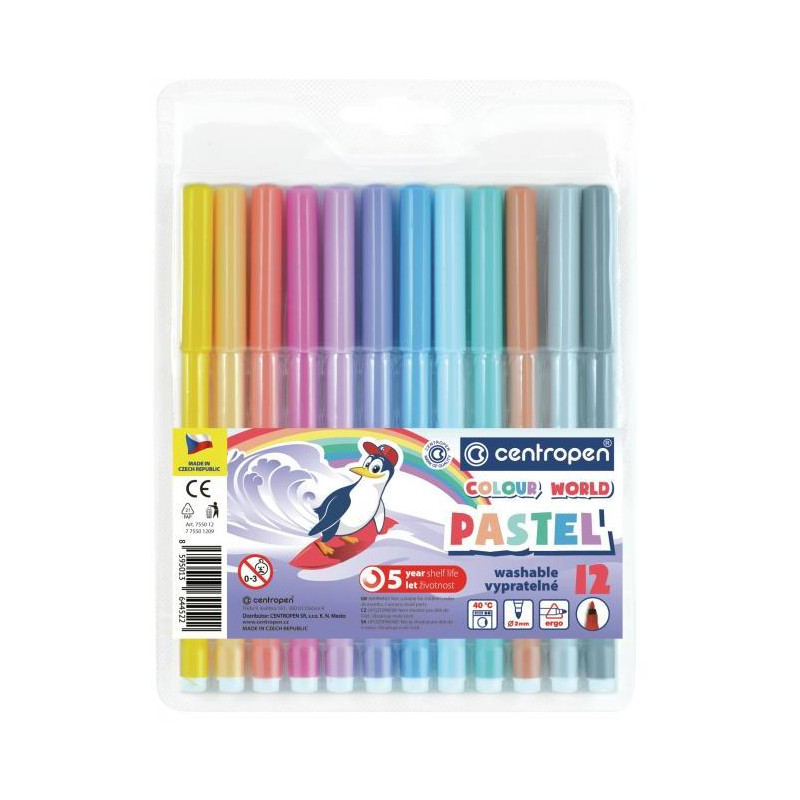 Sada popisovačov Centropen Pastel 7550/12S