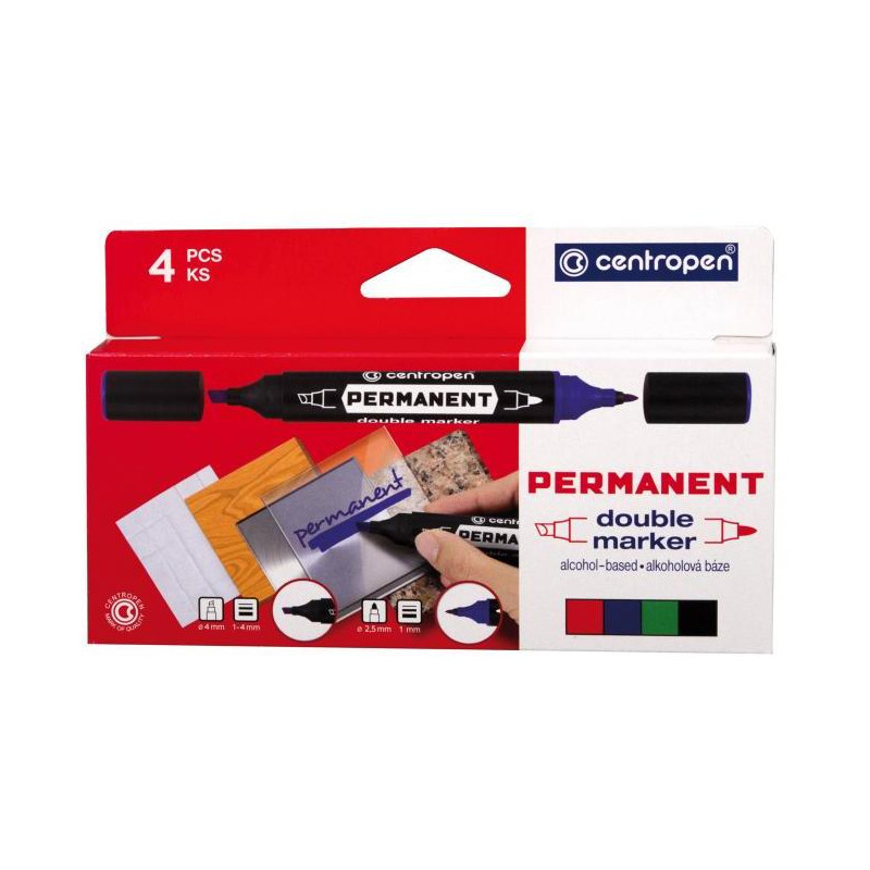 Sada pemanentných popisovačov Centropen 1666 double 4f