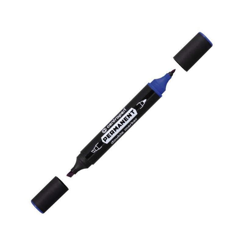 Permanentný popisovač Centropen 1666 double modrý