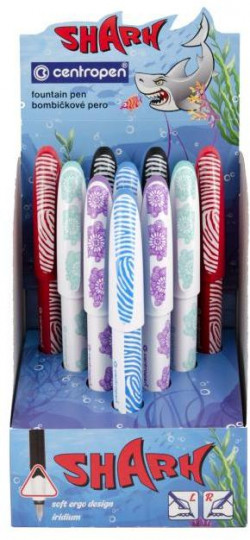 Displej Centropen pero plniace Shark 10ks farebný mix
