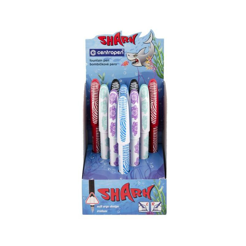 Displej Centropen pero plniace Shark 10ks farebný mix