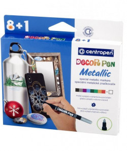 Sada Centropen 2737 Decor pen metallic 8+1ks
