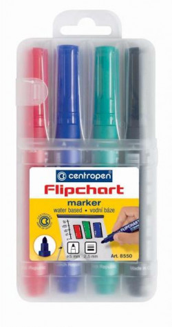 Sada popisovačov na flipchartové bloky Centropen 8550/4S