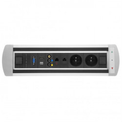 Zásuvkový elektr. otočný panel Vault 043, strieborný