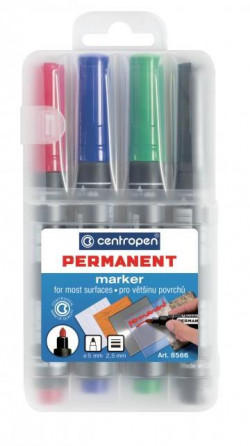 Sada permanentných popisovačov Centropen 8566/4S