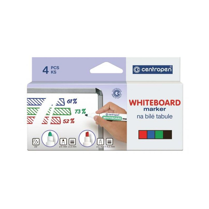 Sada popisovačov na tabule Centropen 8569/4S