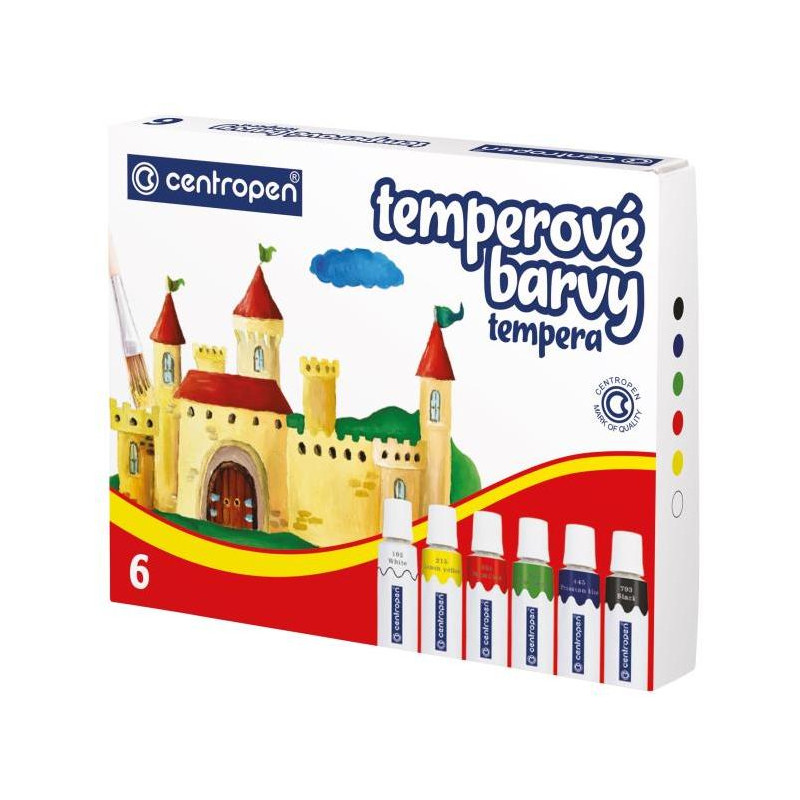 Temperové farby Centropen 6 farieb 12ml