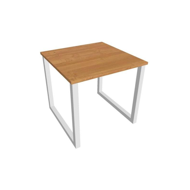 Pracovný stôl UNI O, 80x75,5x80 cm, jelša/biela