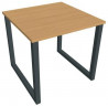 Pracovný stôl UNI O, 80x75,5x80 cm, buk/čierna