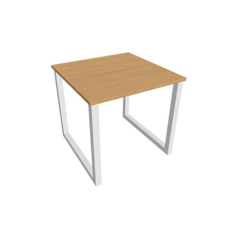 Pracovný stôl UNI O, 80x75,5x80 cm, buk/biela