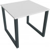 Pracovný stôl UNI O, 80x75,5x80 cm, biela/čierna