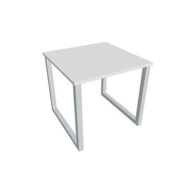 Pracovný stôl UNI O, 80x75,5x80 cm, biela/sivá