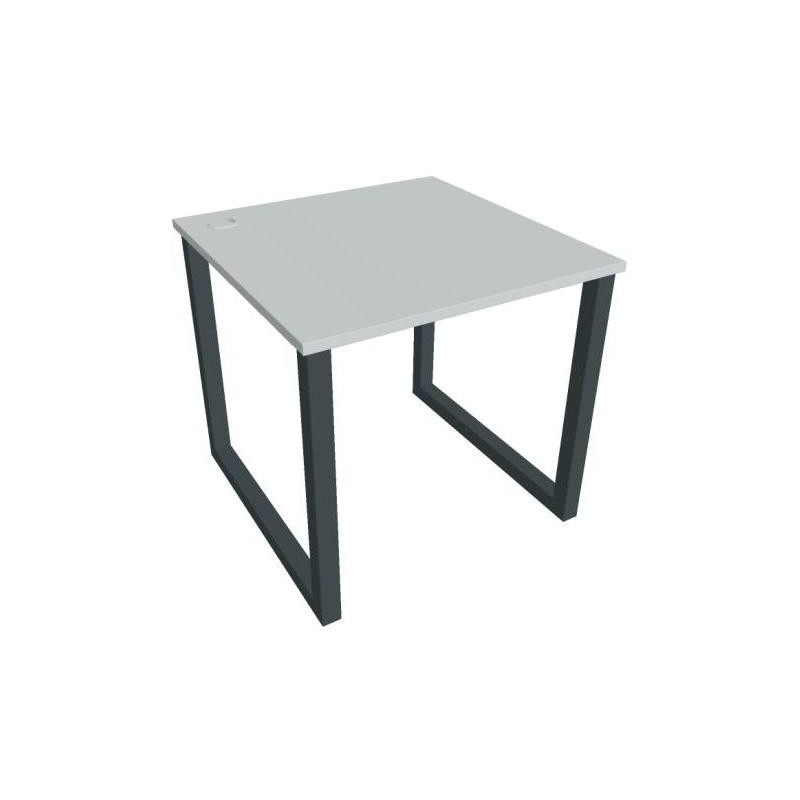 Pracovný stôl UNI O, 80x75,5x80 cm, sivá/čierna