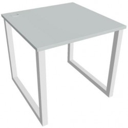 Pracovný stôl UNI O, 80x75,5x80 cm, sivá/biela