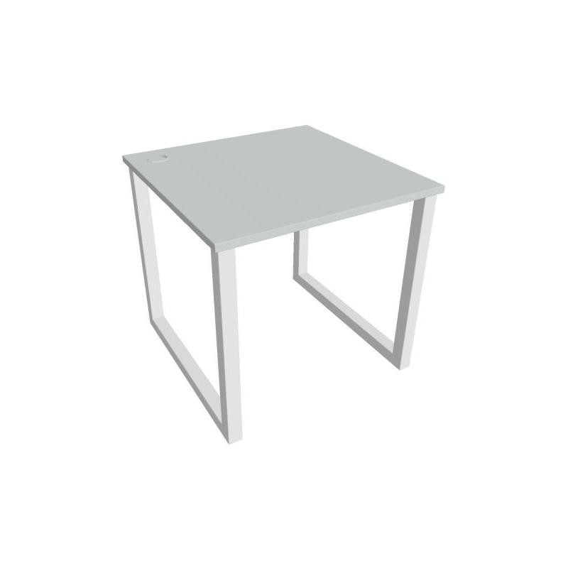 Pracovný stôl UNI O, 80x75,5x80 cm, sivá/biela