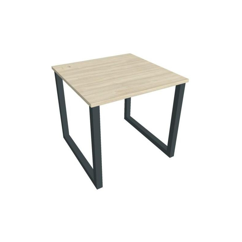 Pracovný stôl UNI O, 80x75,5x80 cm, agát/čierna