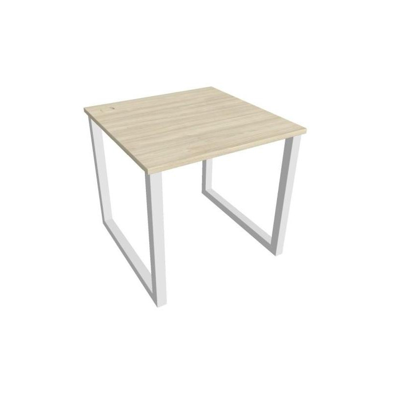 Pracovný stôl UNI O, 80x75,5x80 cm, agát/biela