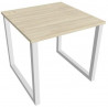 Pracovný stôl UNI O, 80x75,5x80 cm, agát/biela