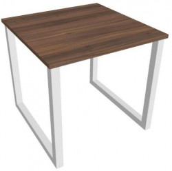 Pracovný stôl UNI O, 80x75,5x80 cm, orech/biela