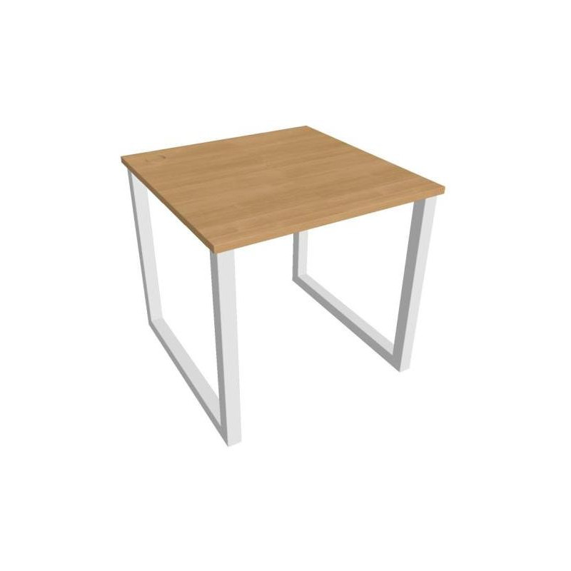 Pracovný stôl UNI O, 80x75,5x80 cm, dub/biela