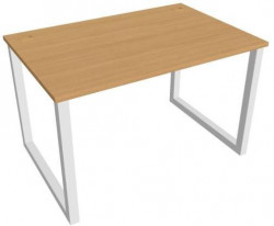 Pracovný stôl UNI O, 120x75,5x80 cm, buk/biela