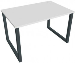 Pracovný stôl UNI O, 120x75,5x80 cm, biela/čierna