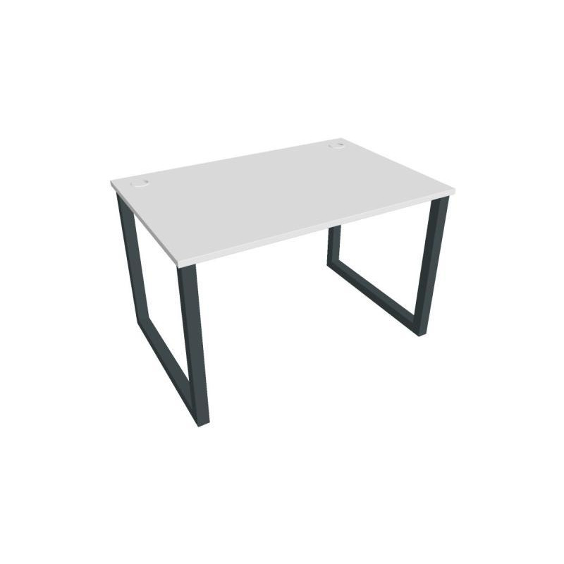 Pracovný stôl UNI O, 120x75,5x80 cm, biela/čierna