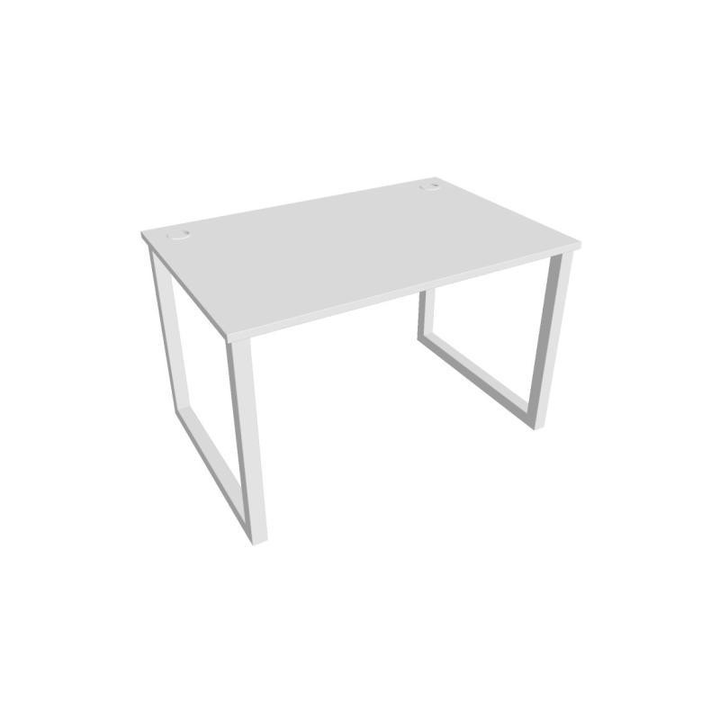 Pracovný stôl UNI O, 120x75,5x80 cm, biela/biela