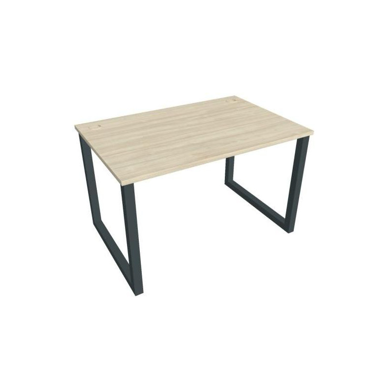 Pracovný stôl UNI O, 120x75,5x80 cm, agát/čierna