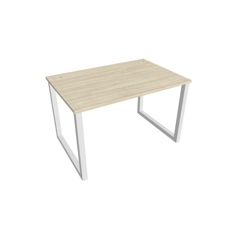 Pracovný stôl UNI O, 120x75,5x80 cm, agát/biela