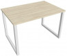 Pracovný stôl UNI O, 120x75,5x80 cm, agát/biela